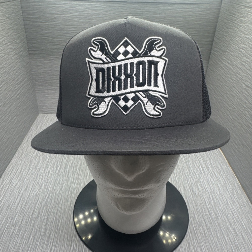 Dixxon Gray Black Embroidered Adjustable Snapback Trucker Hat Cap Mesh‎ Classic